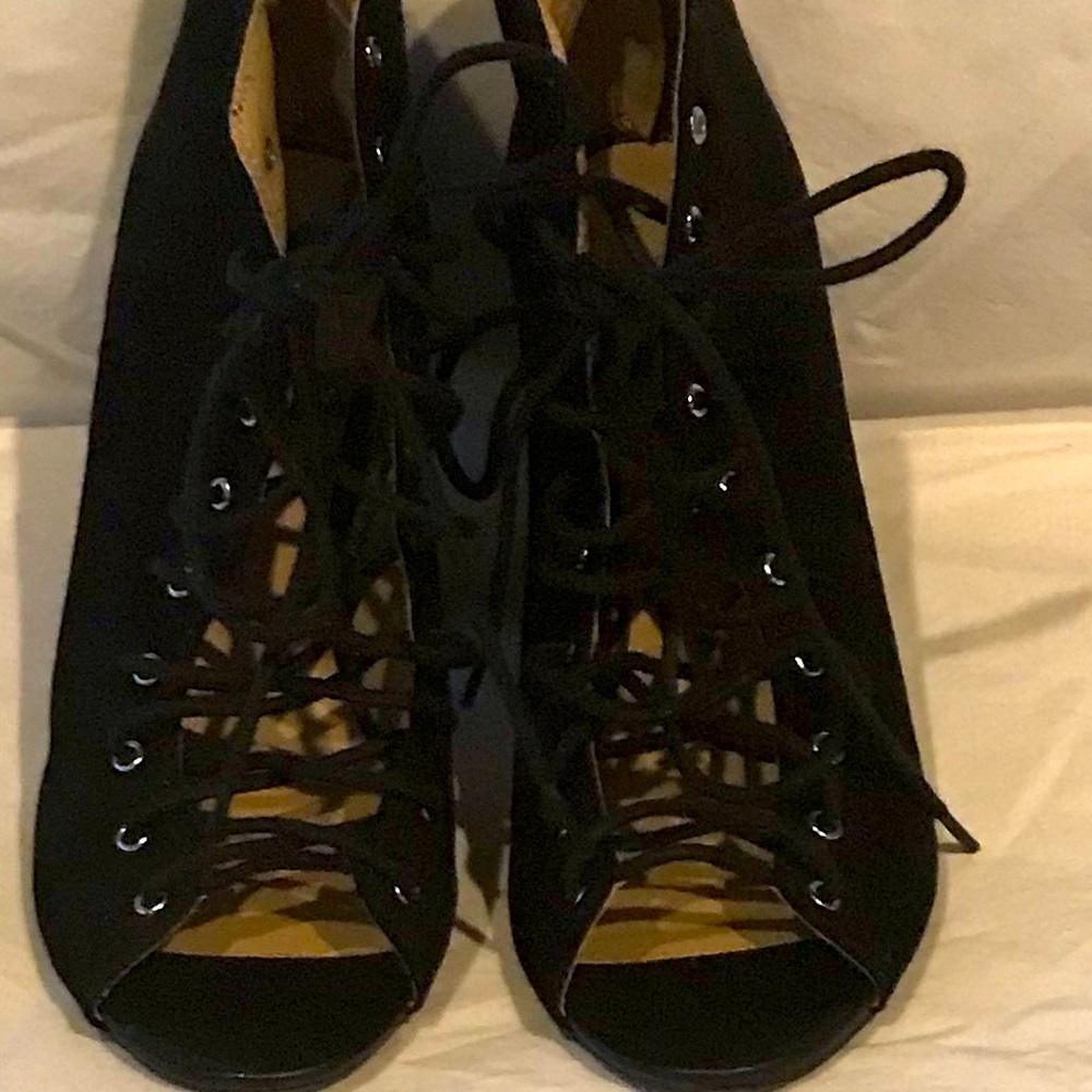 Chinese Laundry black suede booties         size 7 1/2 bought at Nordstroms!